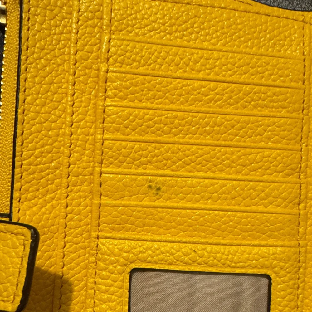 Michael Kors Mustard Yellow Wristlet In Great Used Condition With One Small Mark - Picture 6 of 10